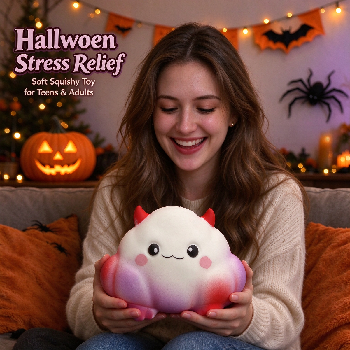 CALMIA Halloween Cute Devil Cloud Squishy | Super Soft Cloud Feel Stress Relief Fidget
