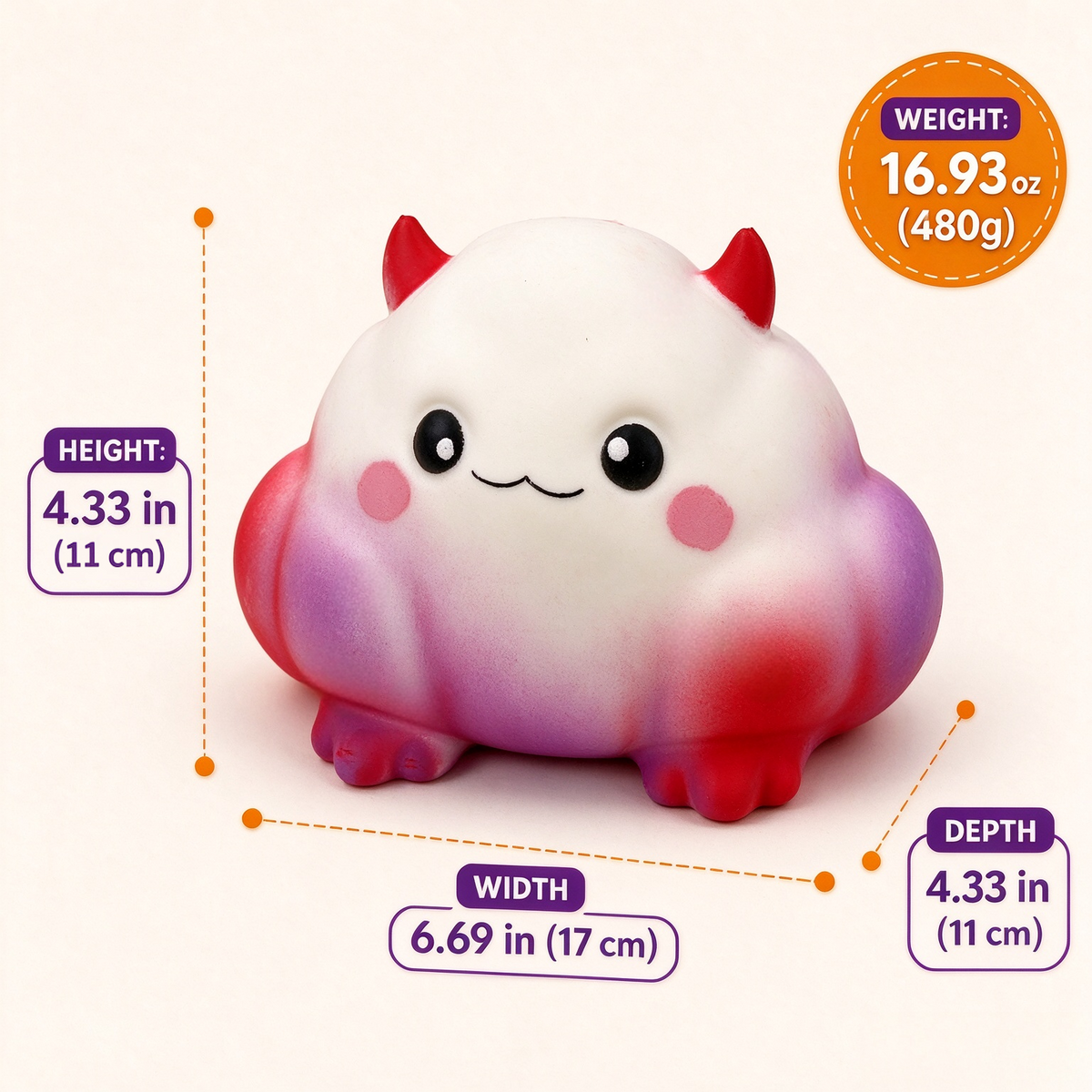 CALMIA Halloween Cute Devil Cloud Squishy | Super Soft Cloud Feel Stress Relief Fidget