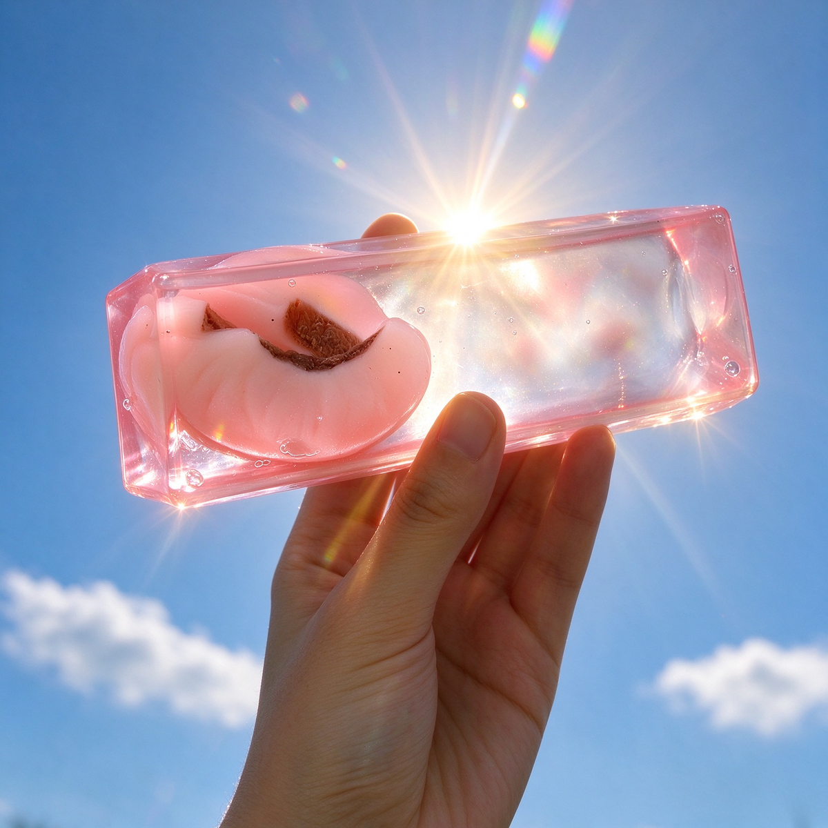 Clear Fruit Bar Squishy | Transparent Moldable Stress Relief Fidget Toy