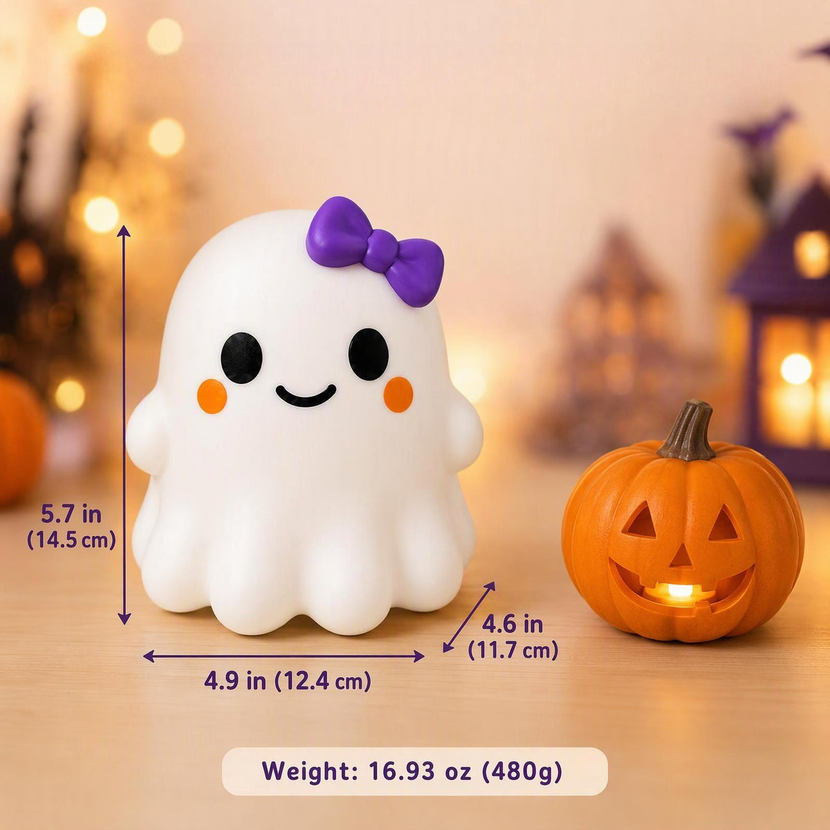 CALMIA Halloween Cute Ghost Squishy |  Kawaii Stress Relief Fidget Toy