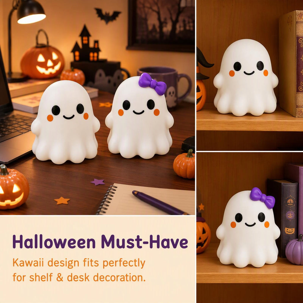 CALMIA Halloween Cute Ghost Squishy |  Kawaii Stress Relief Fidget Toy