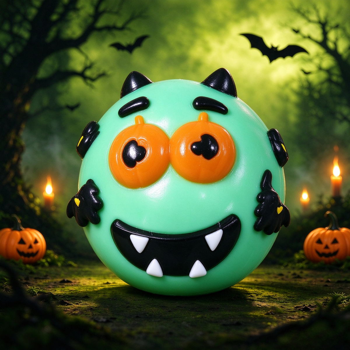 CALMIA Halloween Monster Squishy | Removable silicone face details