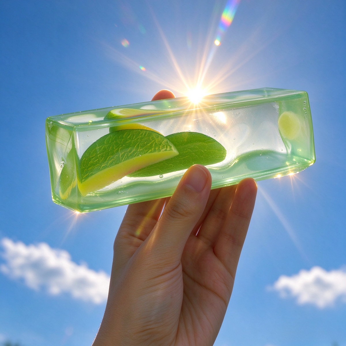 Clear Fruit Bar Squishy | Transparent Moldable Stress Relief Fidget Toy