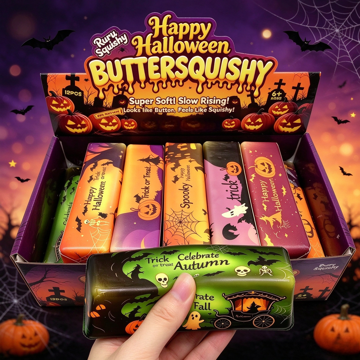CALMIA Halloween Squishy Surprise Punch Box