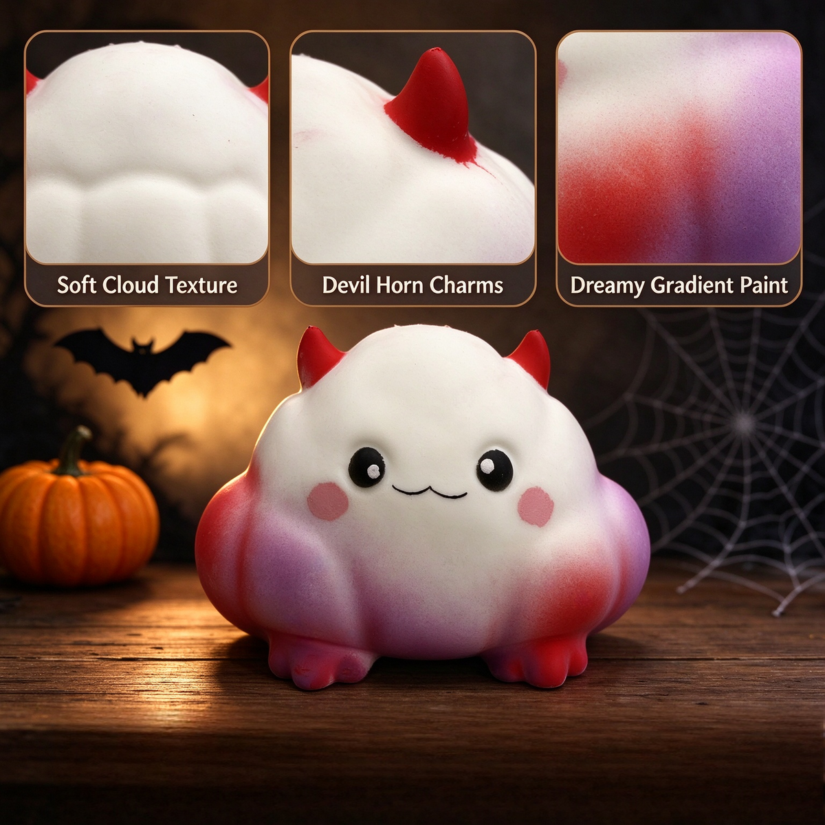 CALMIA Halloween Cute Devil Cloud Squishy | Super Soft Cloud Feel Stress Relief Fidget