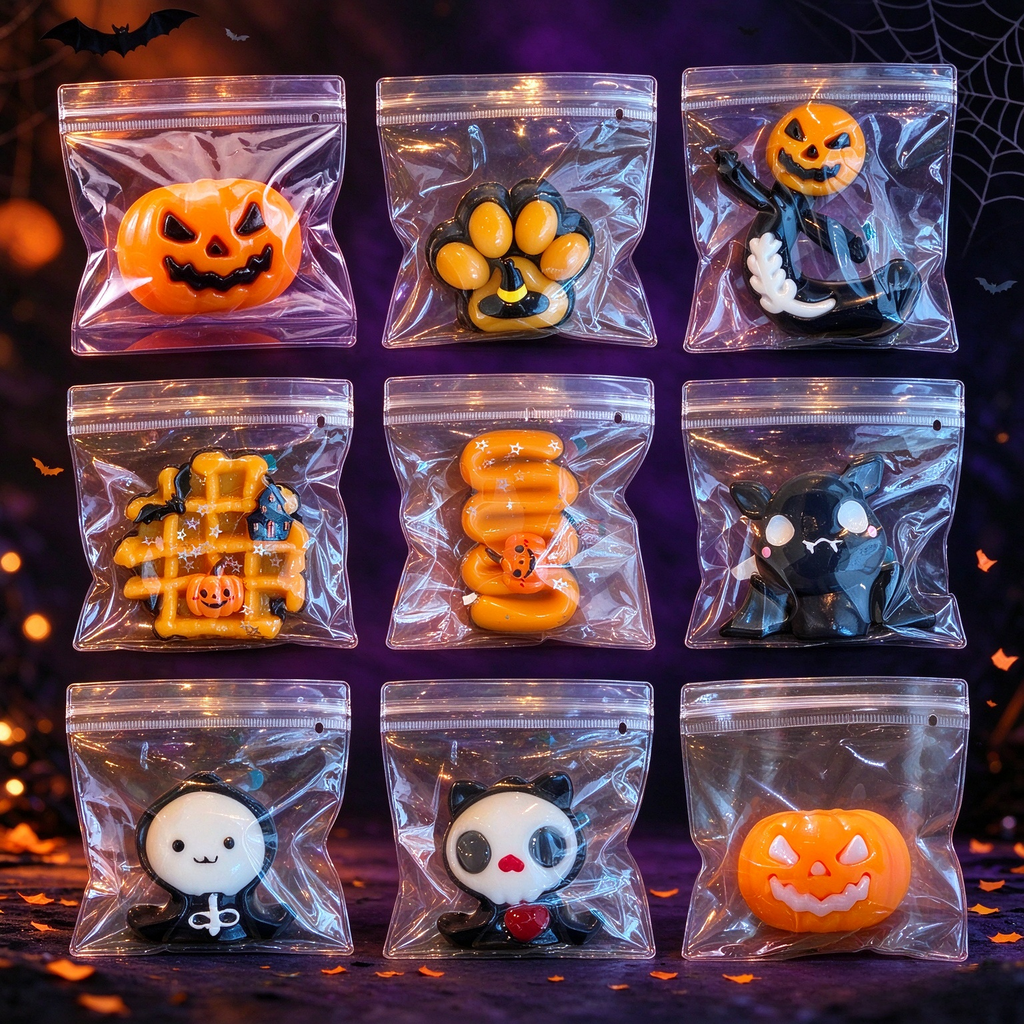 CALMIA Halloween Squishy Mystery Set｜Viral TikTok Pull Ball Surprise Bundle
