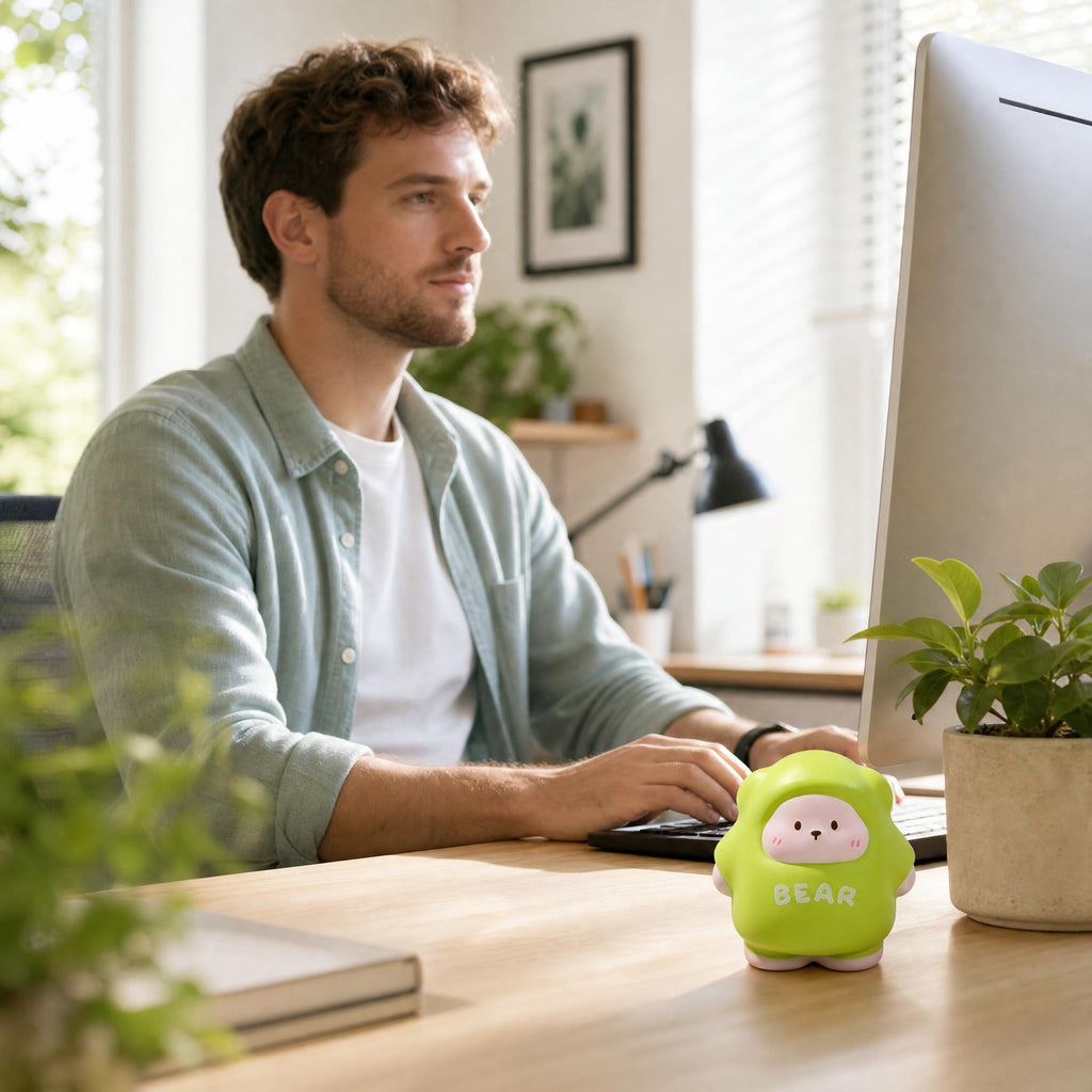 CALMIA Green Chubby Bear Squishy Toy | Slowrising Squishy