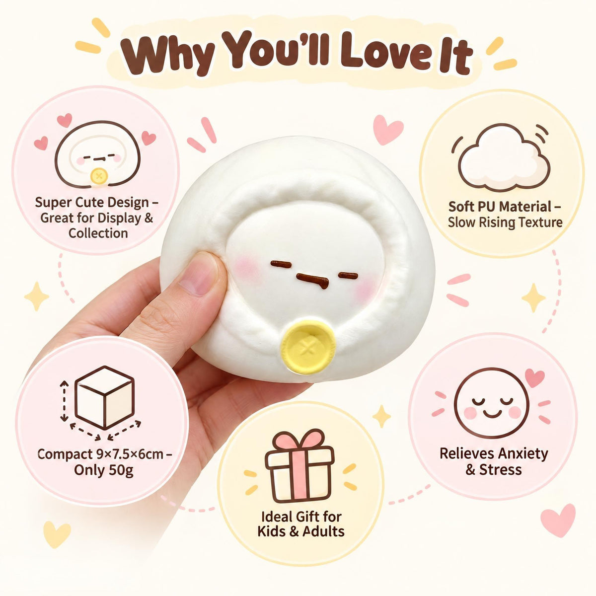 CALMIA  SleepyMochi Squishy | Slowrising Squishy