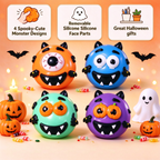 CALMIA Halloween Monster Squishy | Removable silicone face details
