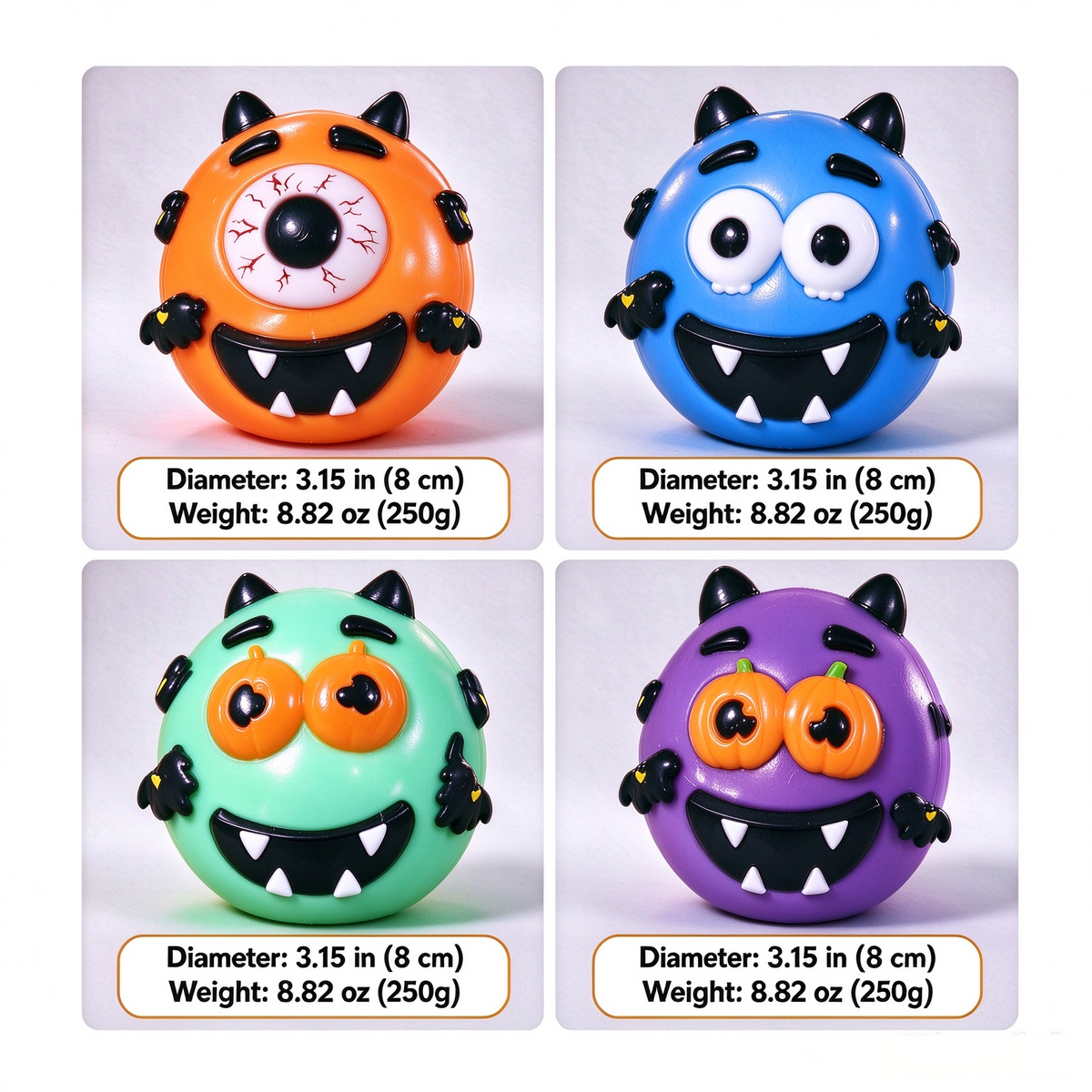 CALMIA Halloween Monster Squishy | Removable silicone face details