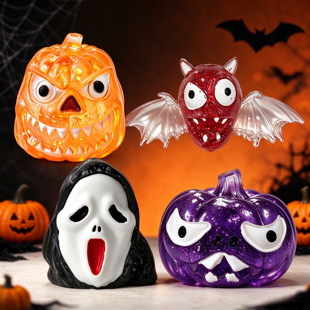 CALMIA Halloween Squishy Mystery Set｜Viral TikTok Pull Ball Surprise Bundle